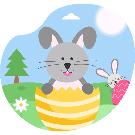 Huevo de conejito de pascua  Ilustración