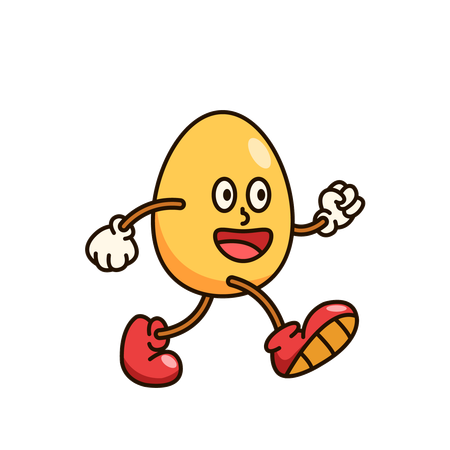 Emoji de huevo caminando  Ilustración