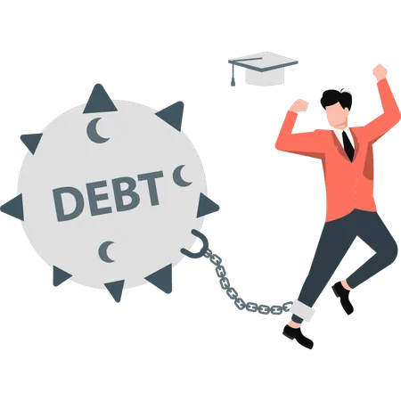 Huge debts accumulated after graduation  Illustration