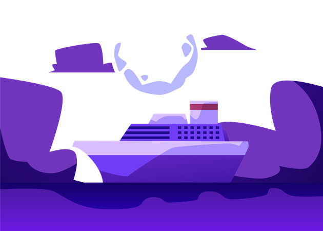 Huge luxury cruise liner  Illustration