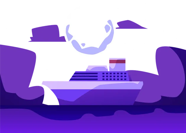 Huge luxury cruise liner  Illustration