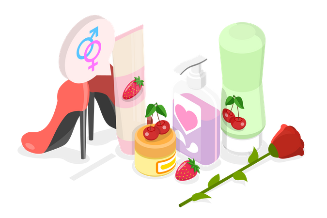 Tube d'huile et de crème et cosmétiques hydratants  Illustration