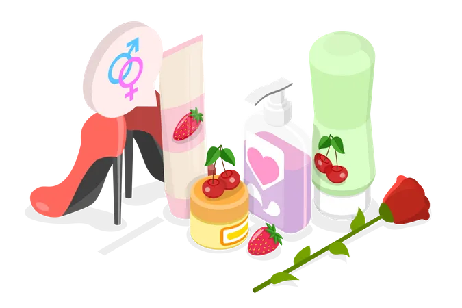 Tube d'huile et de crème et cosmétiques hydratants  Illustration