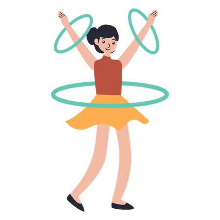 Hula-Hoop-Aufführung  Illustration