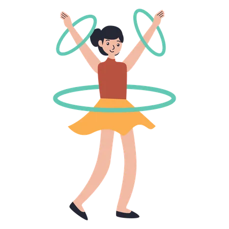 Hula-Hoop-Aufführung  Illustration