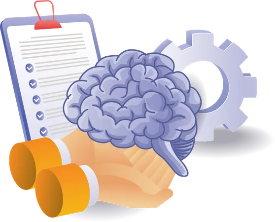 Human brain intelligence analysis checklist  Illustration
