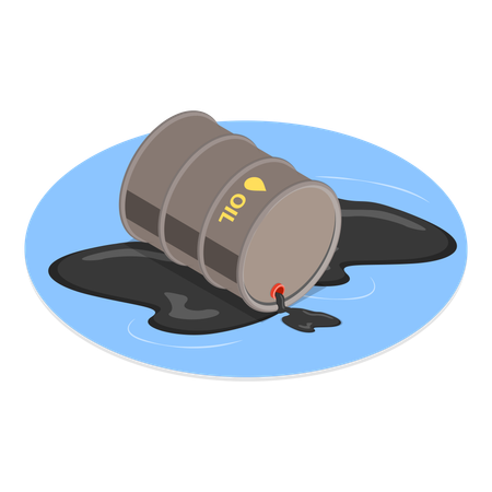 Human causing disaster by spilling harmful oil in ocean  Illustration