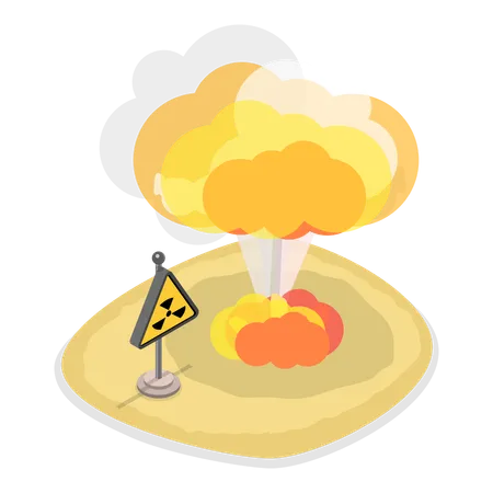Human disaster caused due to blasting of nuclear bomb  Illustration