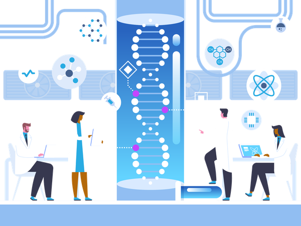 Human genome study  Illustration