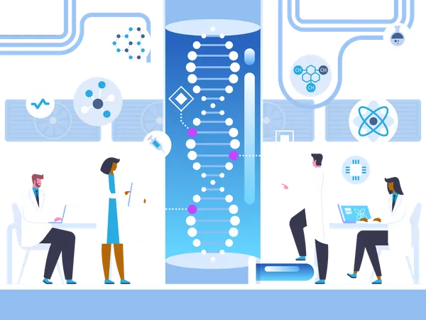 Human genome study  Illustration