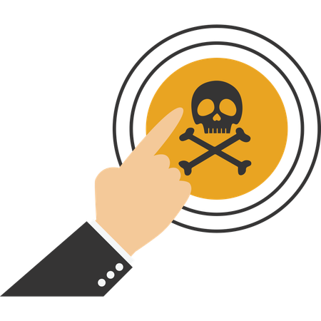 Human hand selecting danger symbol  Illustration