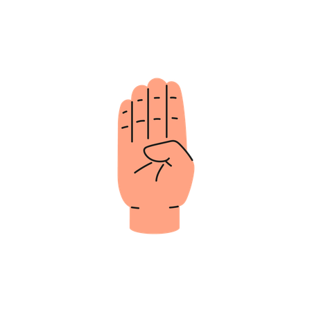 Human hand showing letter B  Illustration