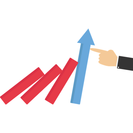Human hand Stop Domino effect  Illustration