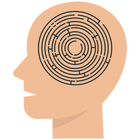 Human head with a maze  Illustration