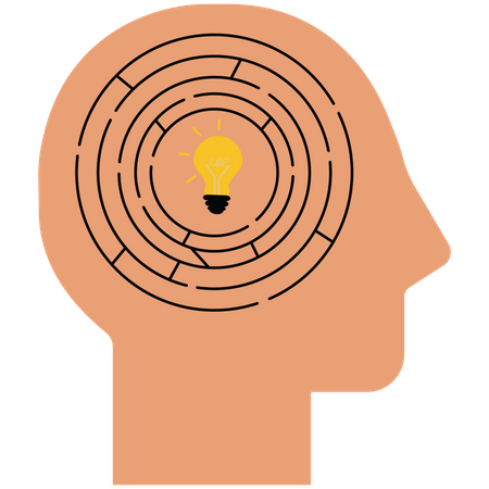 Human head with a maze  Illustration