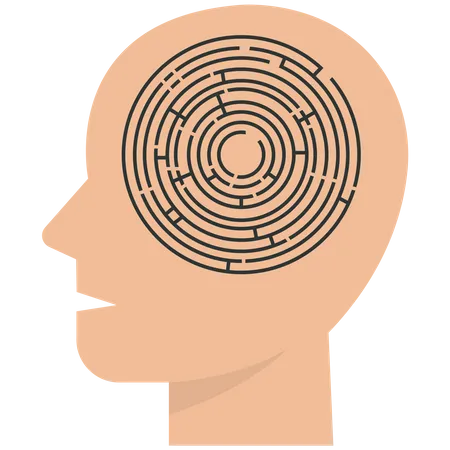 Human head with a maze  Illustration