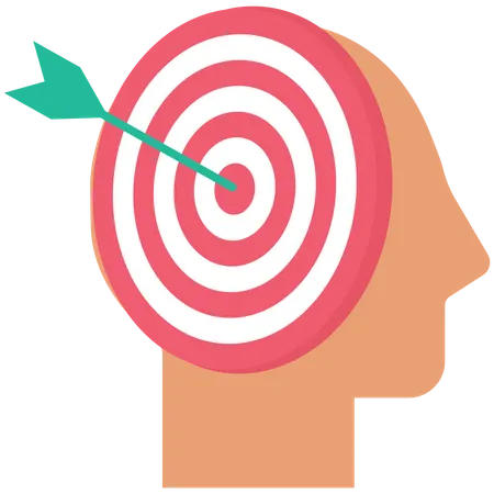 Human head with an arrow  Illustration