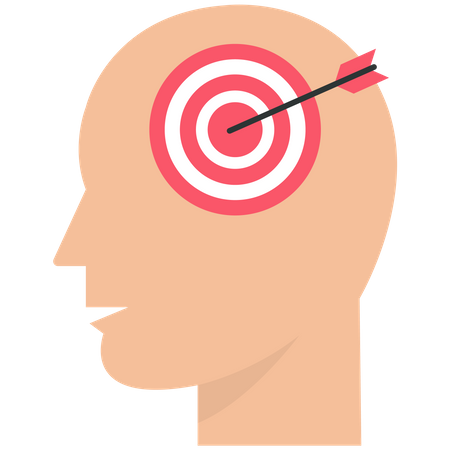 Human head with the arrow on Bull's-Eye  Illustration