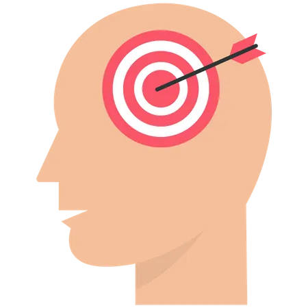 Human head with the arrow on Bull's-Eye  Illustration