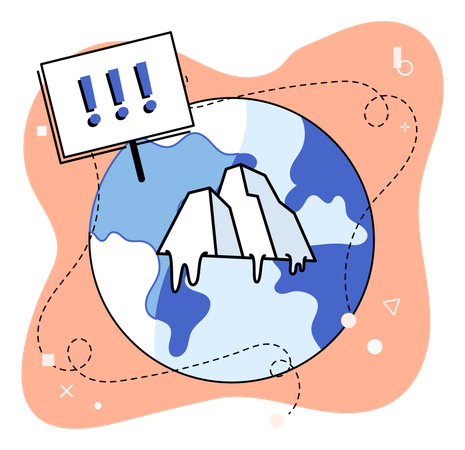 Human impact on Earth ecology and environment  Illustration