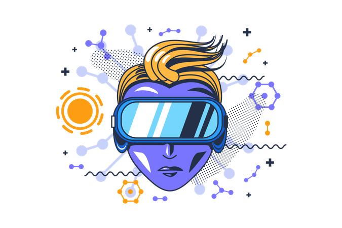 Human in vr glasses  Illustration