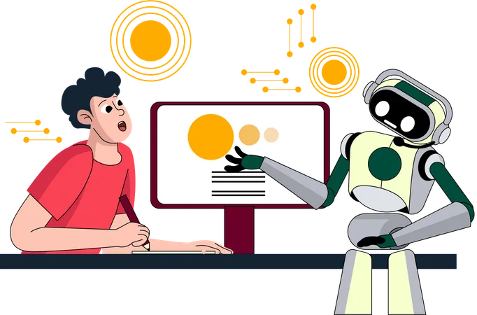 Human Learning With Robot  Illustration