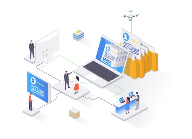 Human resource management and staff headhunting  Illustration