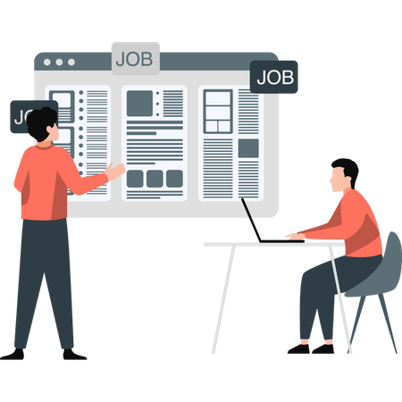 Human resources manager conducting job interview  Illustration