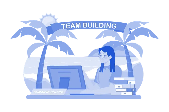 HR Manager Organizing Team Building Activities Illustration