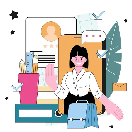 Human Resources Specialist Online Service Or Platform Recruitment And Teamwork Management Headhunter Looking For Employees Call Flat Vector Illustration Illustration
