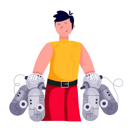 Human Robot with arm  Illustration