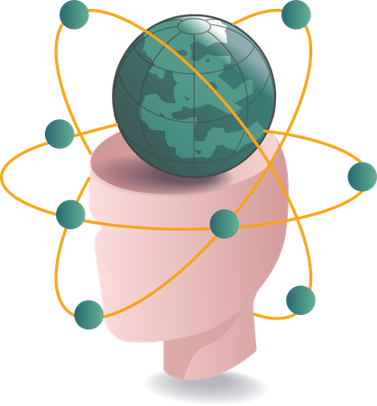 Human science with atom energy  Illustration