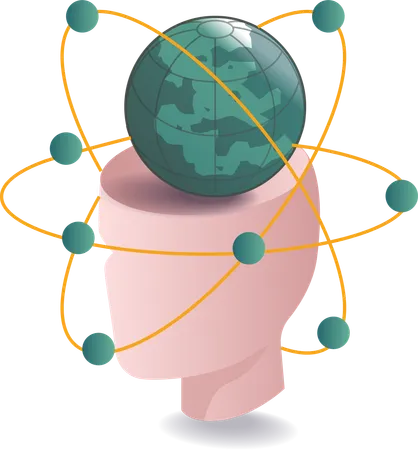 Human science with atom energy  Illustration