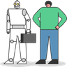 human vs robot illustrations free