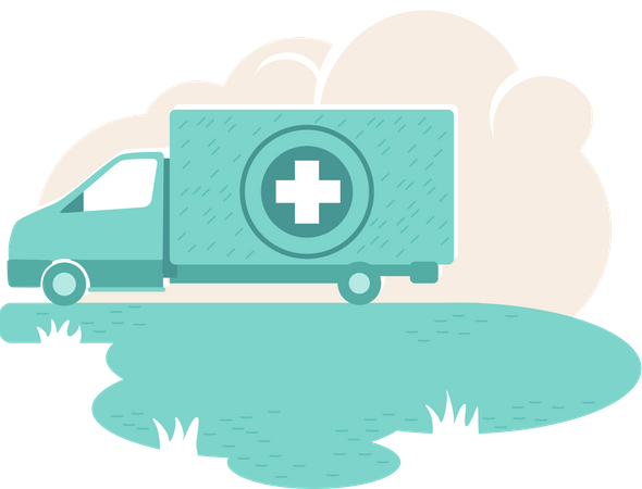 Humanitarian aid van  Illustration