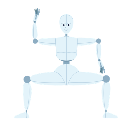 Humanoid robot break dance  Illustration