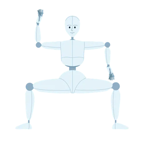 Humanoid robot break dance  Illustration