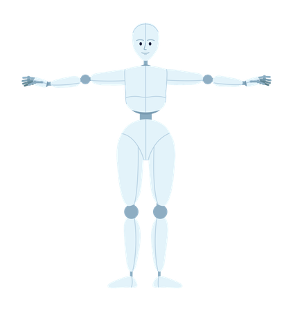 Humanoid robot exercising  Illustration