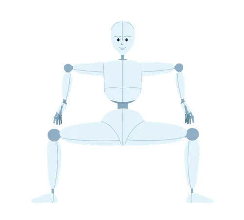 Humanoid robot hip hop dance  Illustration