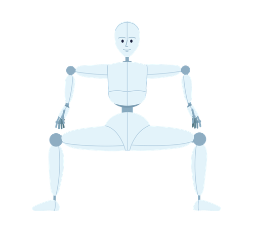Humanoid robot hip hop dance Illustration