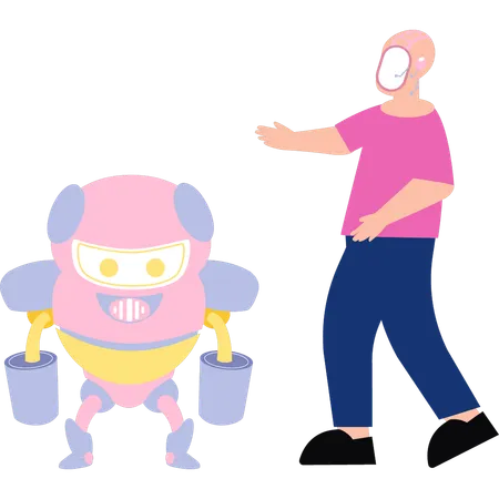 The Humanoid Robot Is Standing Illustration