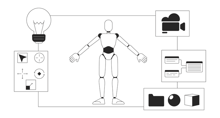 Humanoid robot model  Illustration