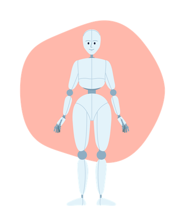 Humanoid robot standing pose Illustration