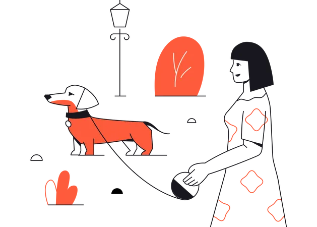 Hundespaziergang  Illustration