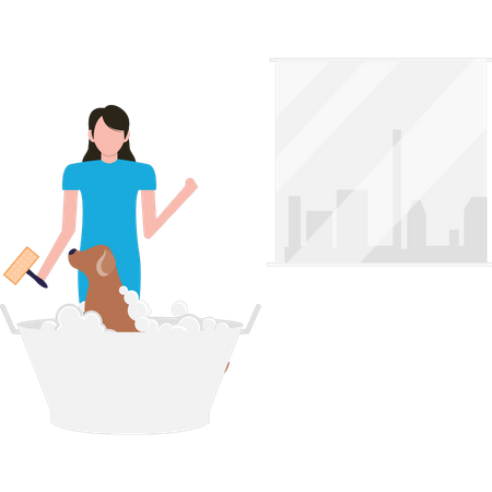 Hundefriseur/Pflegekraft für Hunde  Illustration