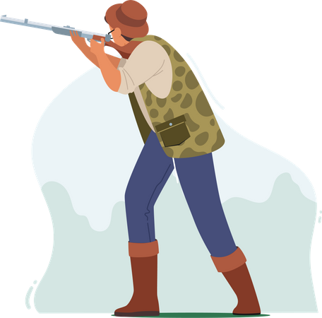 Hunter aiming  Illustration