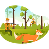 illustration for animal hunt