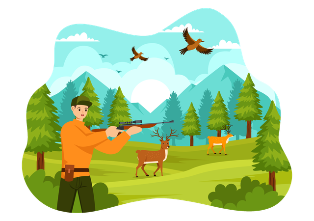 Hunting Animal  Illustration