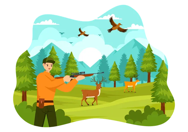 Hunting Animal  Illustration