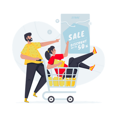 Hunting shopping discount  Illustration